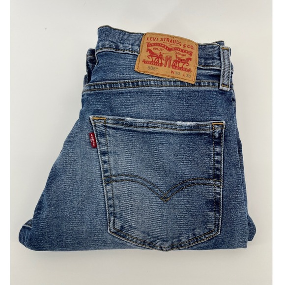 Levi's Other - Levi's 505 Regular Fit Jeans Mens W30 L30 Blue Medium Wash Straight Leg Denim